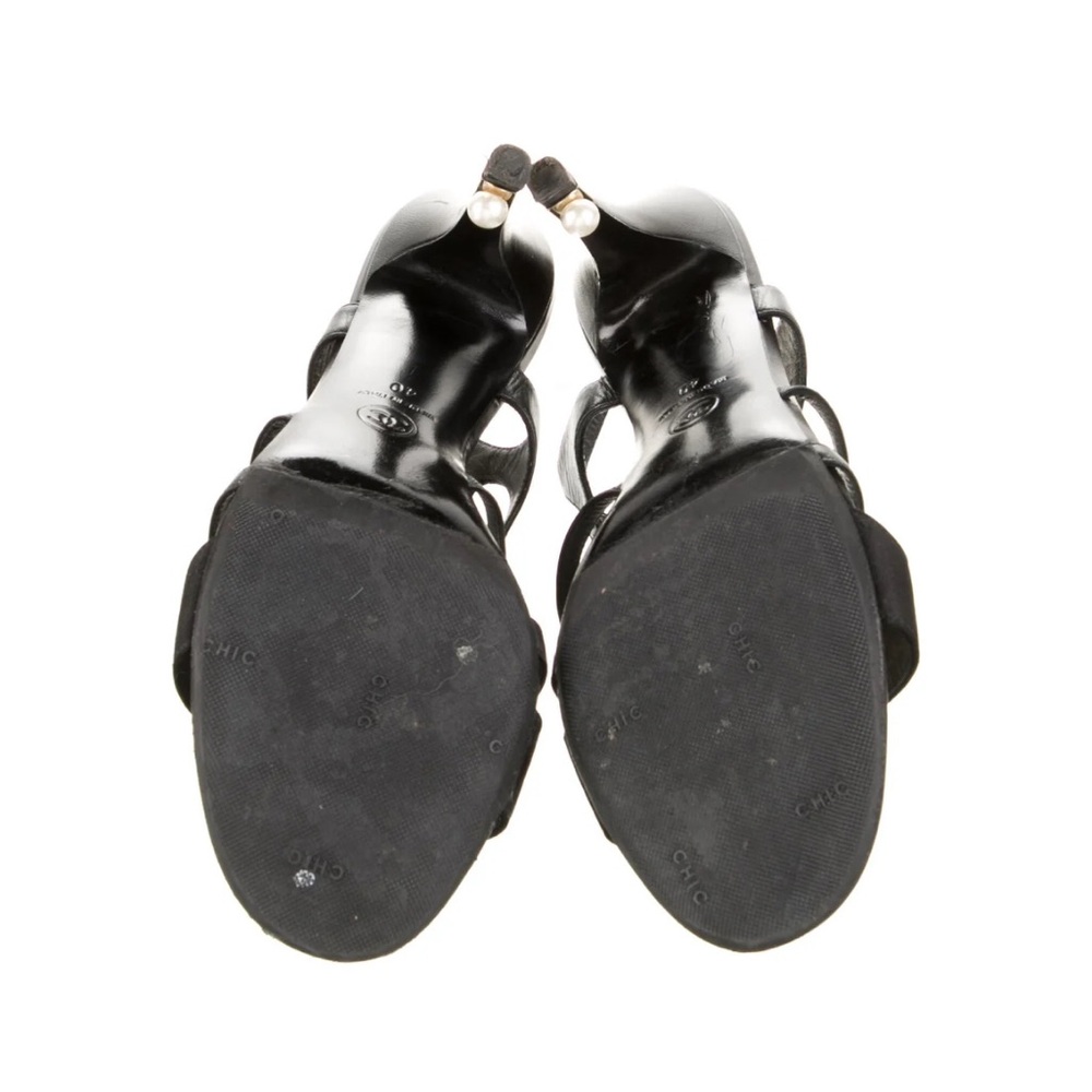 Chanel Elegant Black Strappy Heels - Picture 5 of 5